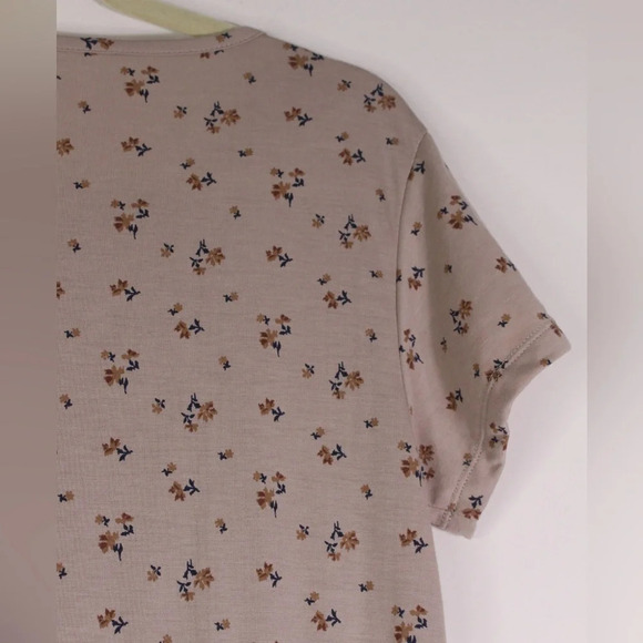 Jaju Korean Floral Tan Beige Midi Dress - Small - Picture 7 of 7